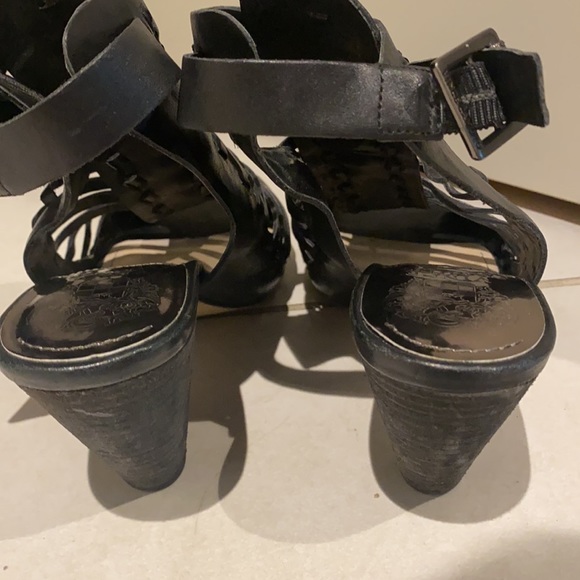 Vince Camuto Cage Heels - Leather Upper (Black) - Picture 3 of 9